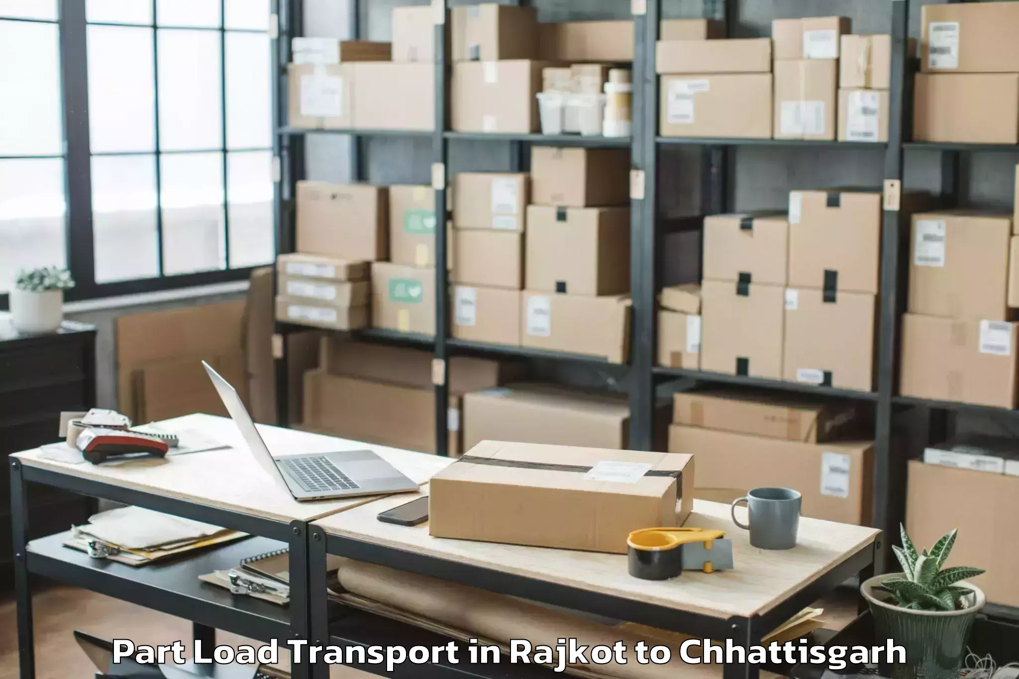 Quality Rajkot to Jagdalpur Airport Jgb Part Load Transport